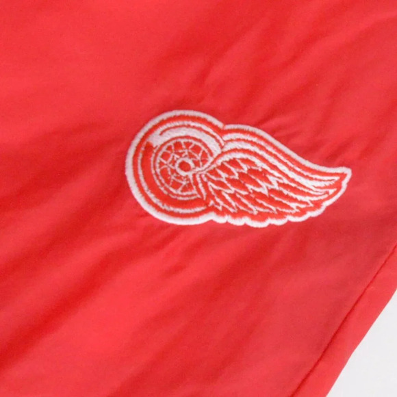 VTG 80S NHL Detroit Red Wings Cotton Lined String Waist Nylon Track Slush Pants - Picture 8 of 9